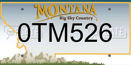 0TM526 Montana License Plate