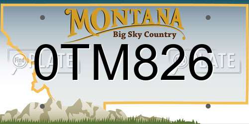 0TM826 Montana License Plate