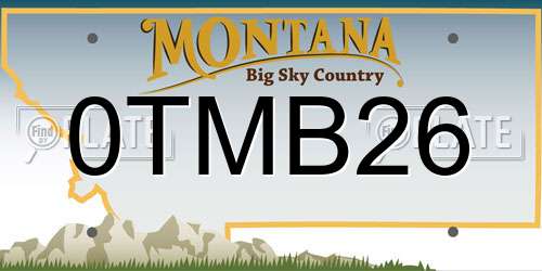 0TMB26 Montana License Plate