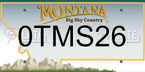 0TMS26 Montana License Plate
