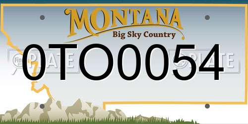 0TO0054 Montana License Plate