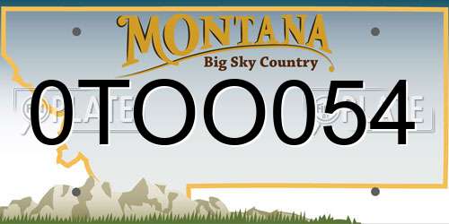 0TOO054 Montana License Plate