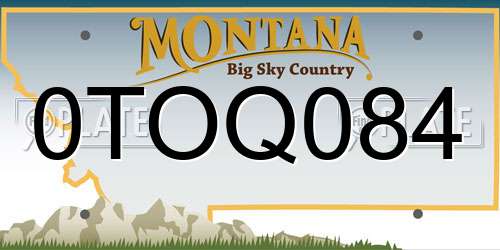 0TOQ084 Montana License Plate