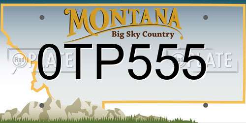 0TP555 Montana License Plate
