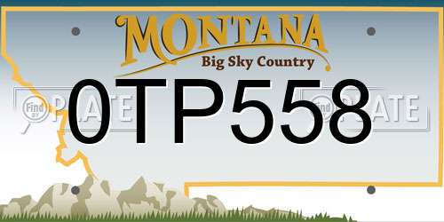 0TP558 Montana License Plate