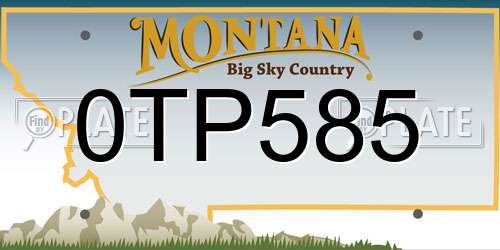 0TP585 Montana License Plate