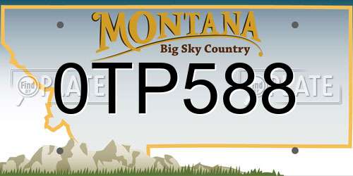 0TP588 Montana License Plate