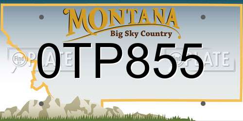 0TP855 Montana License Plate