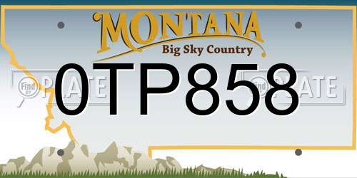 0TP858 Montana License Plate