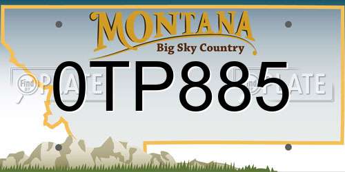0TP885 Montana License Plate