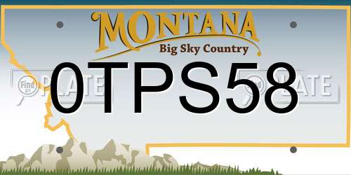 0TPS58 Montana License Plate