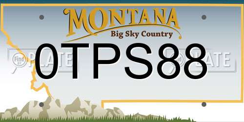 0TPS88 Montana License Plate