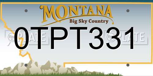 0TPT331 Montana License Plate