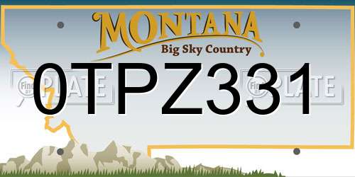0TPZ331 Montana License Plate