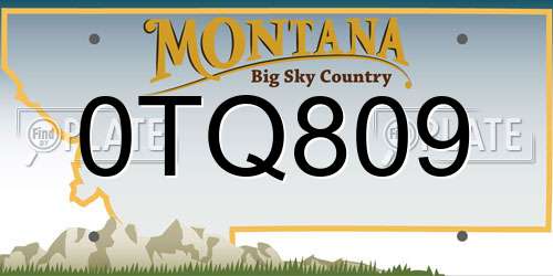 0TQ809 Montana License Plate