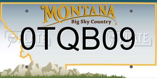 0TQB09 Montana License Plate