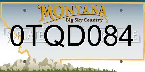 0TQD084 Montana License Plate