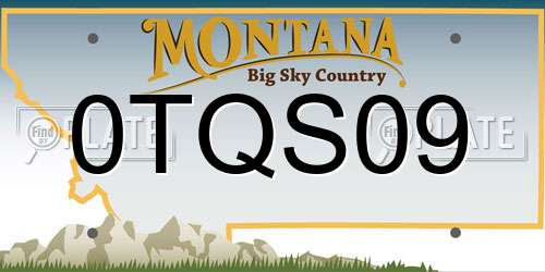 0TQS09 Montana License Plate