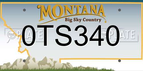 0TS340 Montana License Plate