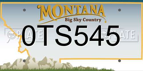 0TS545 Montana License Plate