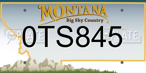 0TS845 Montana License Plate