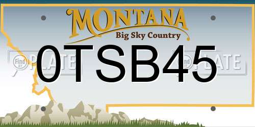 0TSB45 Montana License Plate