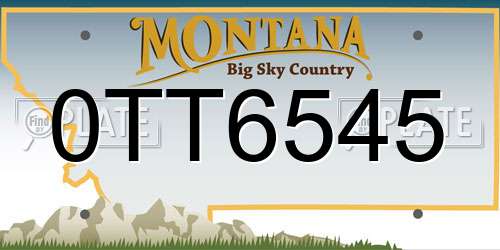 0TT6545 Montana License Plate