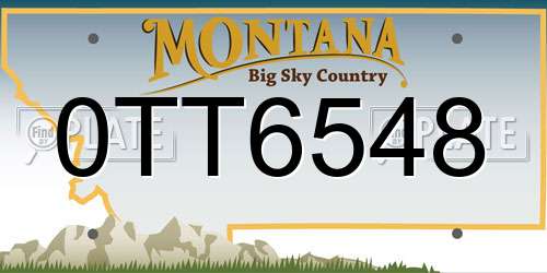 0TT6548 Montana License Plate
