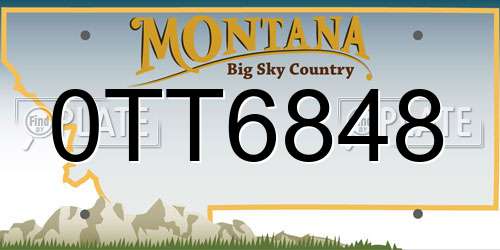 0TT6848 Montana License Plate