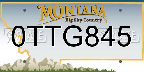 0TTG845 Montana License Plate