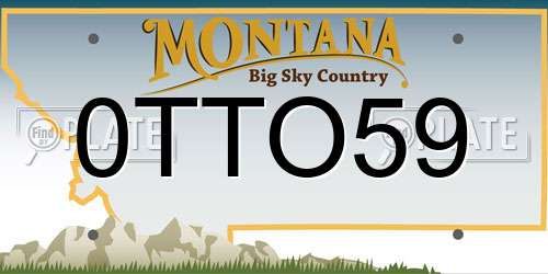 0TTO59 Montana License Plate