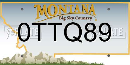 0TTQ89 Montana License Plate