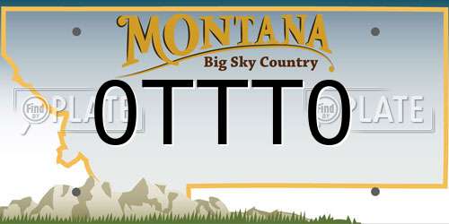 0TTT0 Montana License Plate
