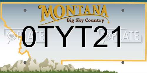 0TYT21 Montana License Plate