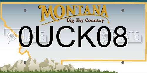 0UCK08 Montana License Plate