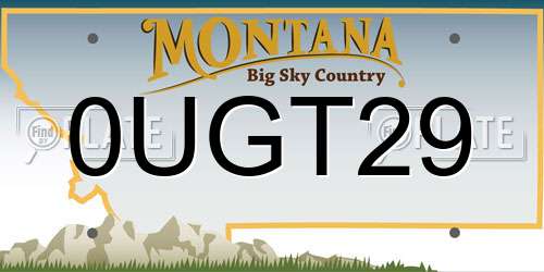 0UGT29 Montana License Plate