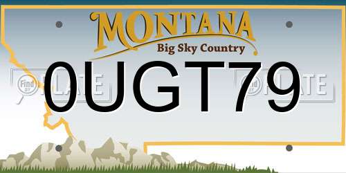 0UGT79 Montana License Plate