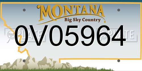 0V05964 Montana License Plate