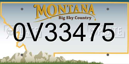 0V33475 Montana License Plate