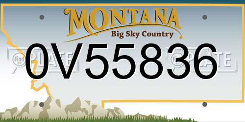 0V55836 Montana License Plate