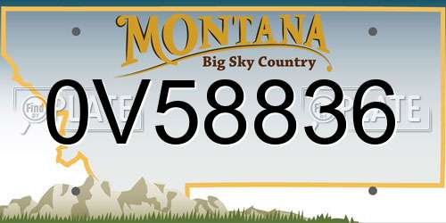 0V58836 Montana License Plate