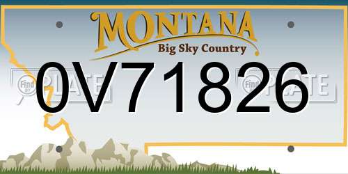 0V71826 Montana License Plate