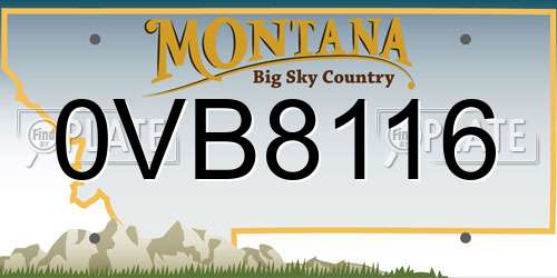 0VB8116 Montana License Plate