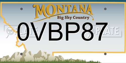 0VBP87 Montana License Plate