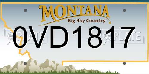 0VD1817 Montana License Plate