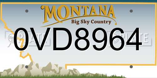 0VD8964 Montana License Plate