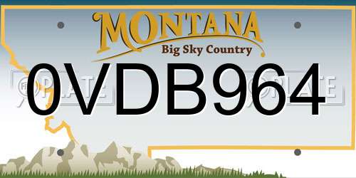 0VDB964 Montana License Plate