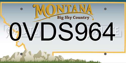 0VDS964 Montana License Plate
