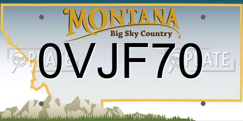 0VJF70 Montana License Plate