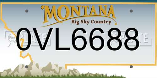 0VL6688 Montana License Plate
